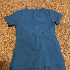 Teal V-Neck Women's Scrub Set